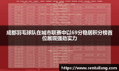 成都羽毛球队在城市联赛中以69分稳居积分榜首位展现强劲实力